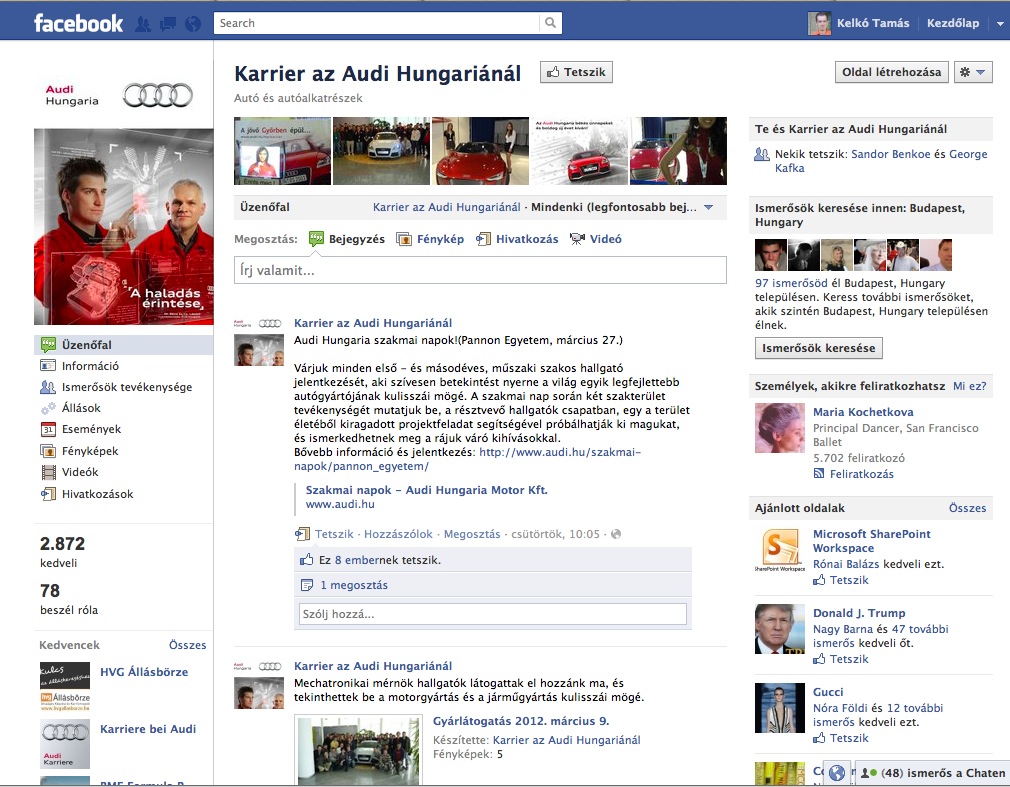 Audi facebook karrieroldal